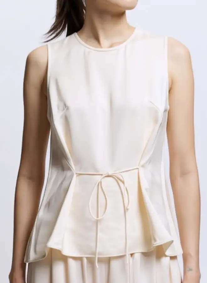 Saint Art- Benson Charmeuse Top- Ivory