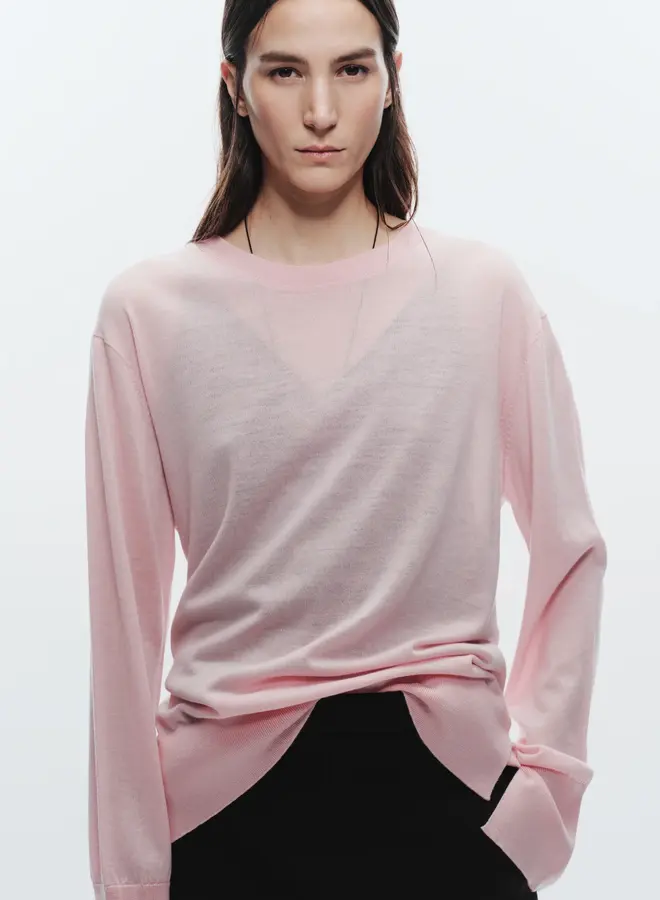 Saint Art- Dean Oversized Merino Wool Sweater- Pink