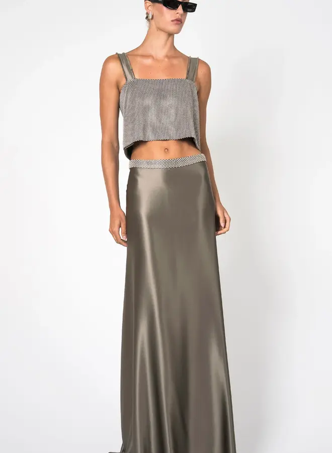 Nonchalant- Gemma Maxi Skirt- Moss