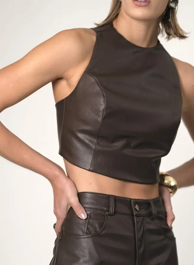 Nonchalant- Perrie Crop- Brown