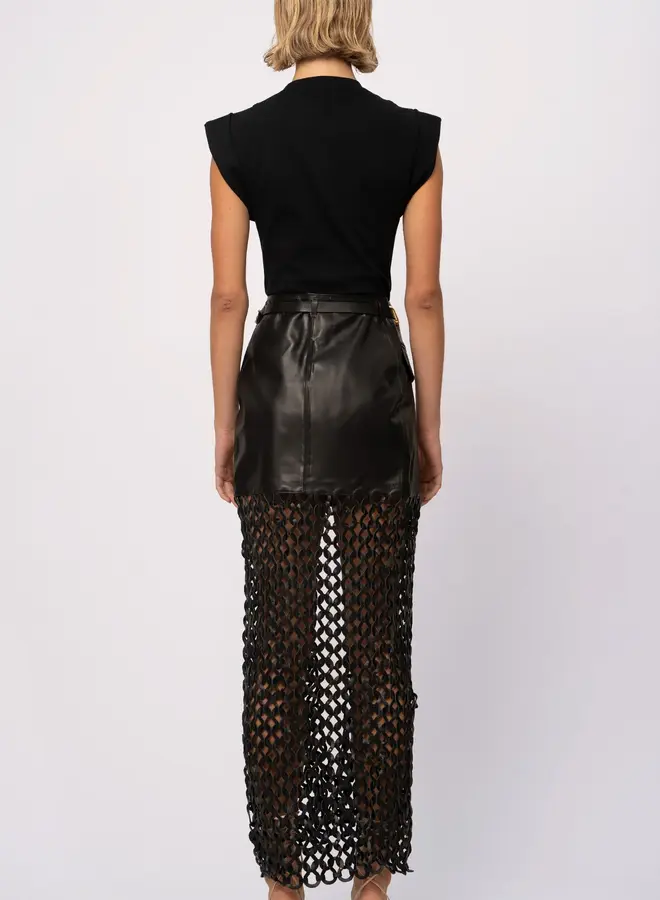 Nonchalant- Kallan Leather Skirt- Black