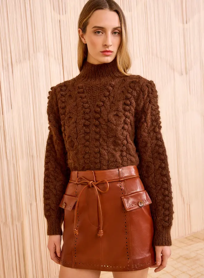 Ulla Johnson- Luna Leather Mini Skirt- Wenge