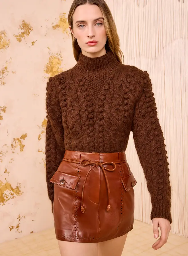 Ulla Johnson- Luna Leather Mini Skirt- Wenge