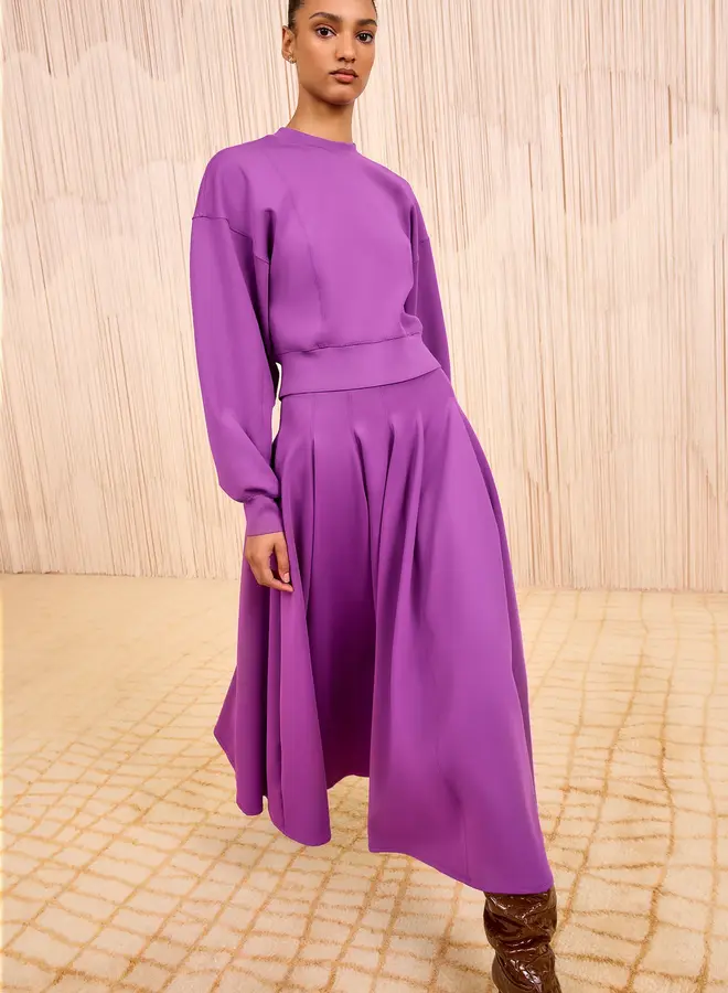 Ulla Johnson- Rea High Waist Midi Skirt- Thistle