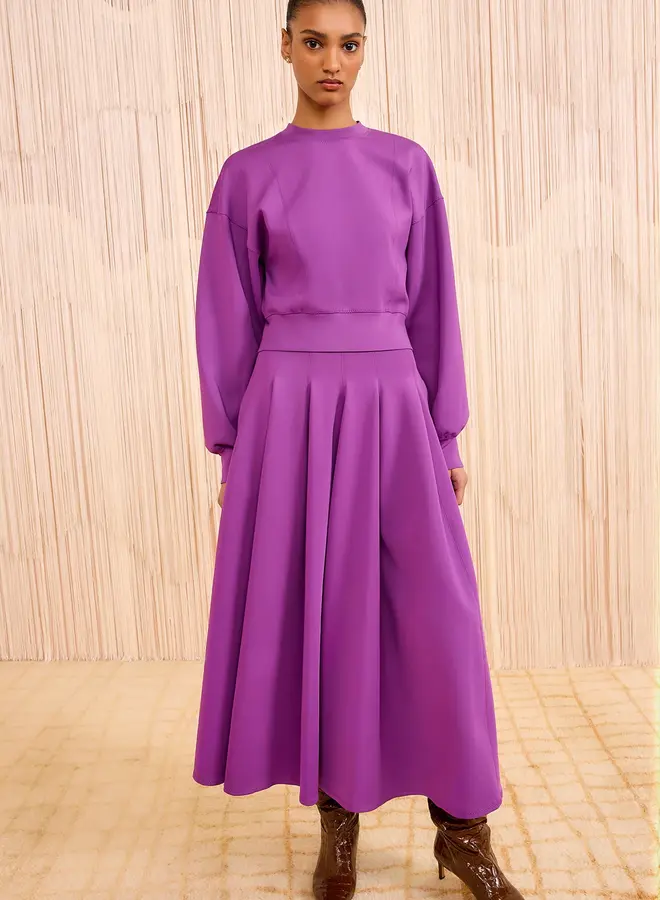 Ulla Johnson- Rea High Waist Midi Skirt- Thistle
