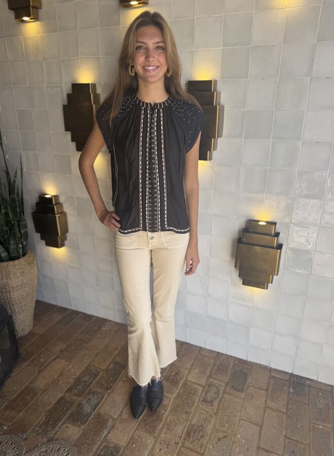 Maria Cher- Joan Monica Top- Black