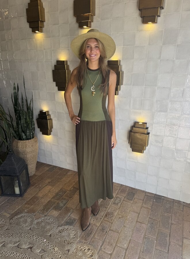 Ulla Johnson- Amaliya Jersey Sleeveless Dress- Militaire