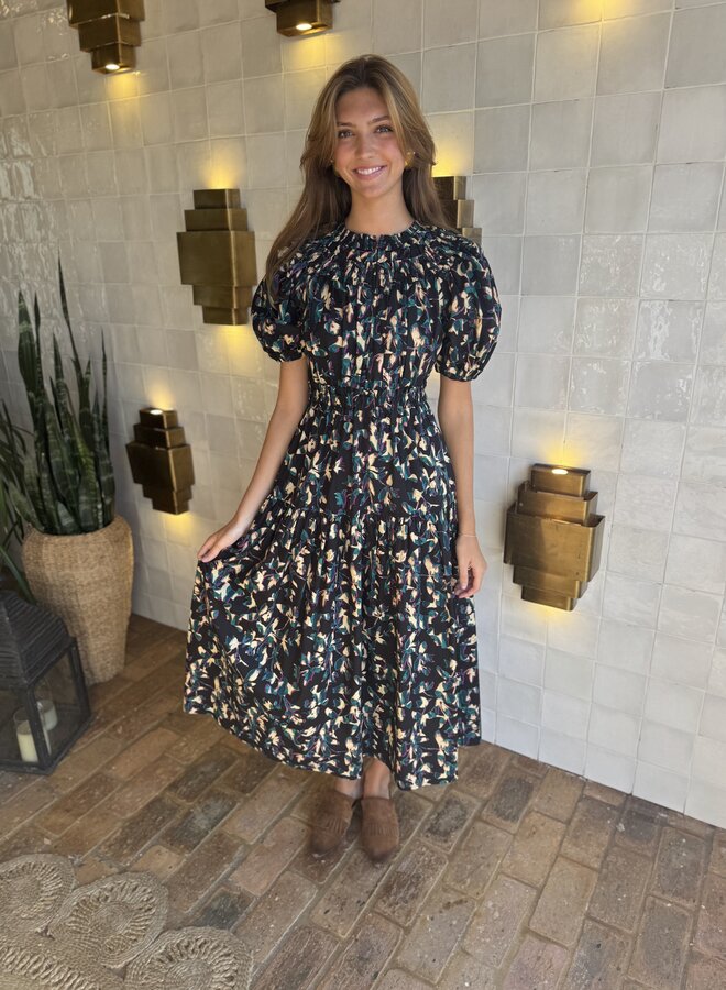 Ulla Johnson- Othella Short Sleeve Midi Dress- Kaleidoscope