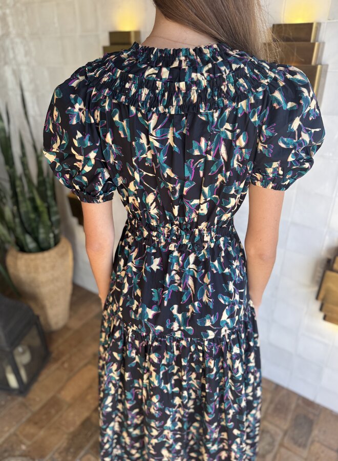 Ulla Johnson- Othella Short Sleeve Midi Dress- Kaleidoscope