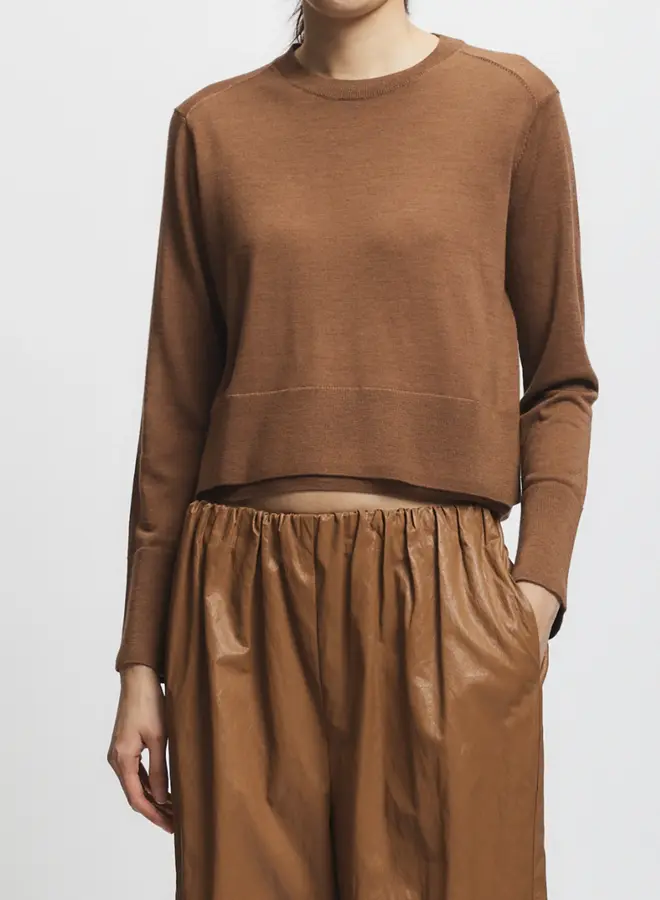 Saint Art- Elodie Layered Crewneck Knit- Clove