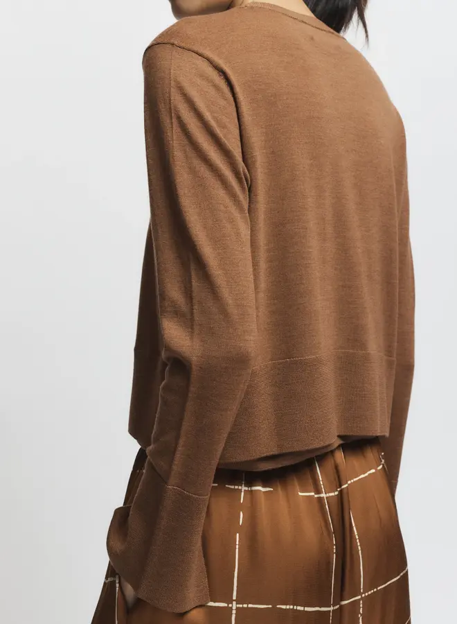 Saint Art- Elodie Layered Crewneck Knit- Clove