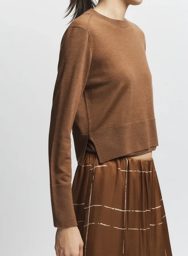 Saint Art- Elodie Layered Crewneck Knit- Clove