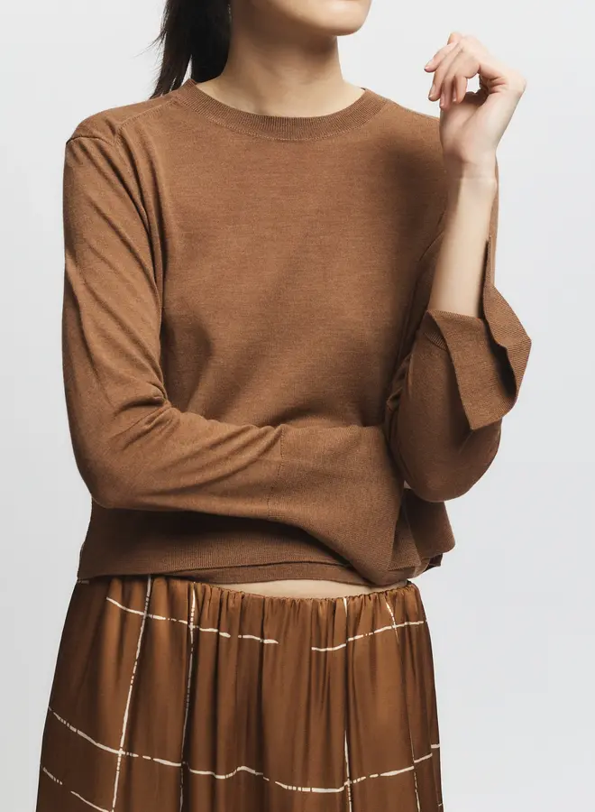 Saint Art- Elodie Layered Crewneck Knit- Clove
