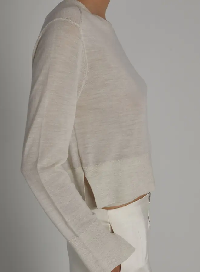 Saint Art- Elodie Layered Crewneck Knit- Ivory