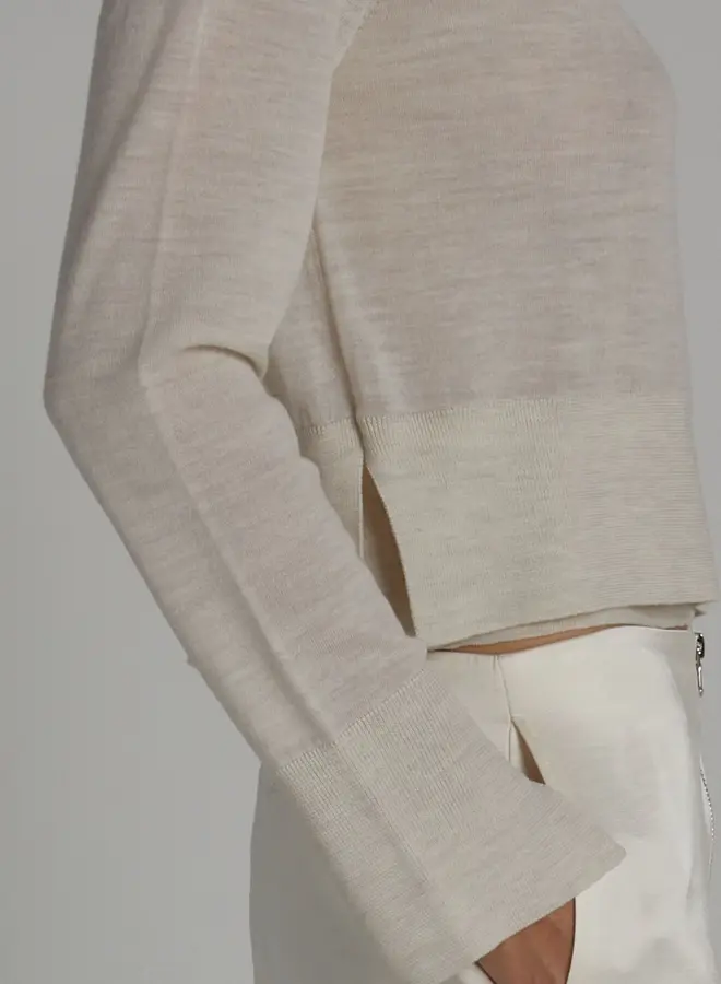 Saint Art- Elodie Layered Crewneck Knit- Ivory