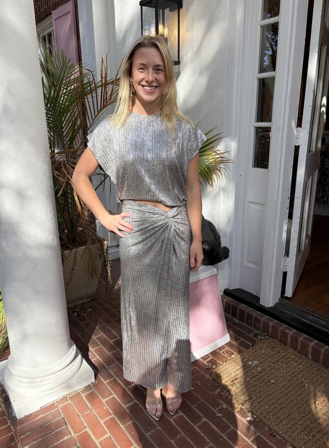 IRO- Tyzio Skirt- Grey Lurex