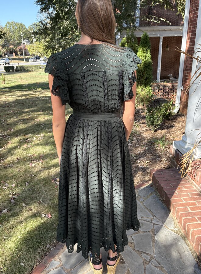 Ulla Johnson- Olga Flutter Sleeve Midi Dress- Cyprus