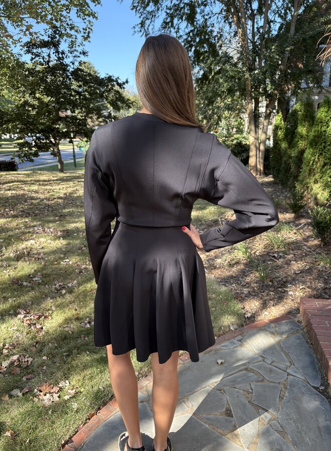 Ulla Johnson- Ansel Mini Dress with Zipper Front- Noir