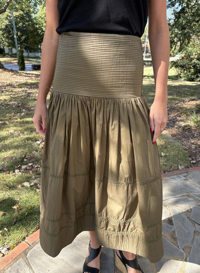 Maria Cher- Hall Chris Midi Skirt- Army