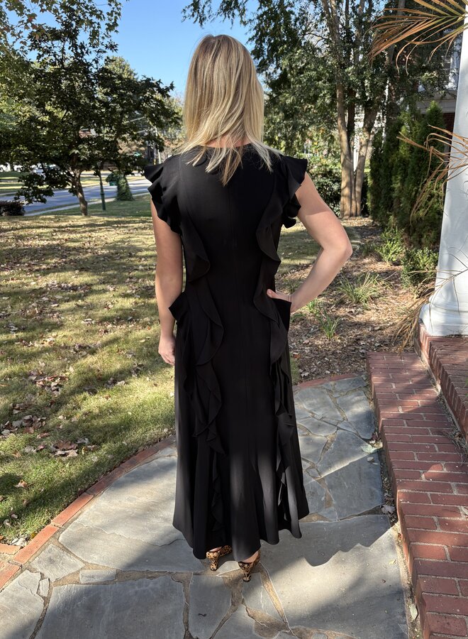 Ulla Johnson- Flo Sleeveless Midi Dress- Noir