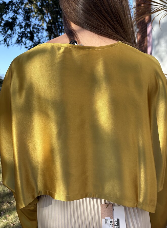 Nonchalant- Emmy Clean Hem Crop- Ochre