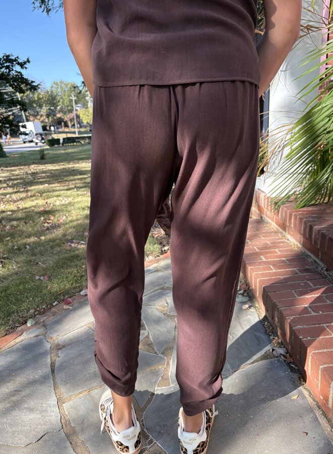 Natalie Busby- Slim Slouch Pant- Espresso