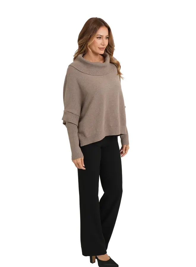 Love Token- Draped Sweater- Oatmeal