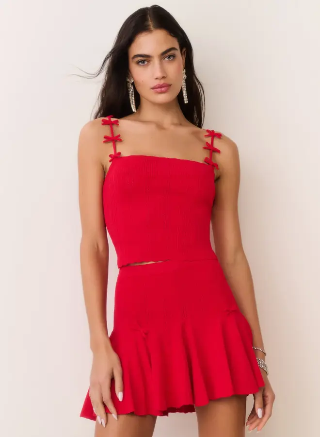 Love Shack Fancy- Meryl Skirt- Candy Apple