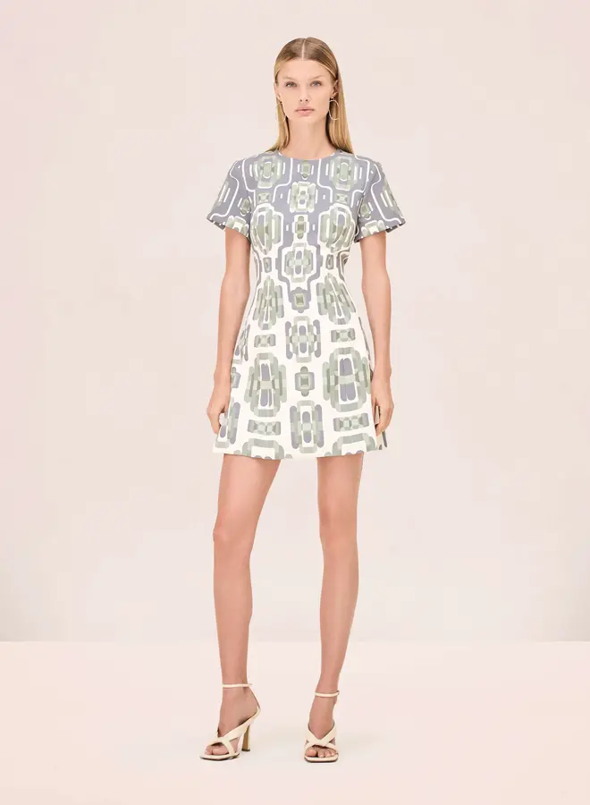 Alexis- Silva Dress- Blue/Sage Print