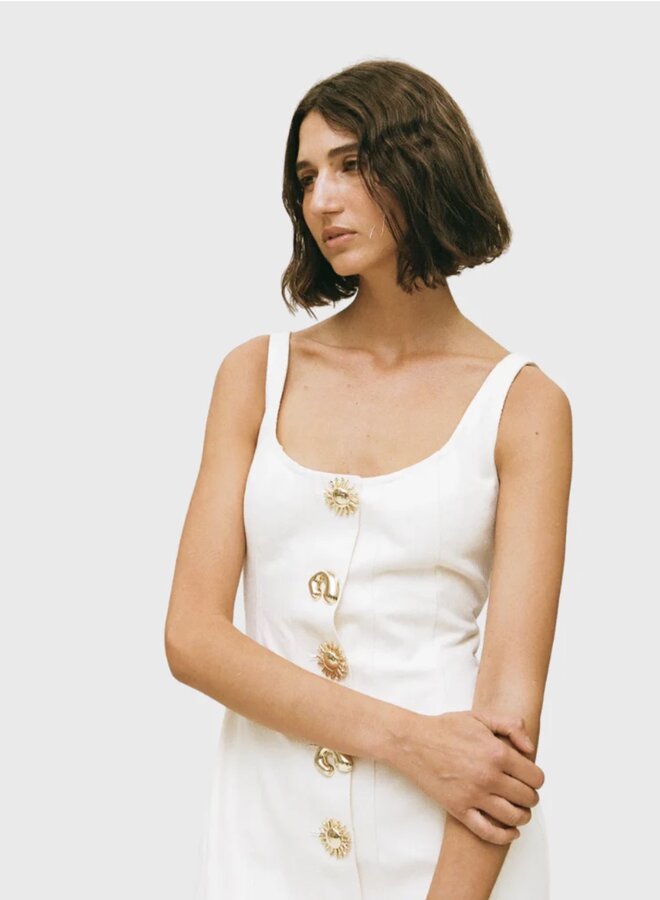 The Wolf Gang- Sibel Denim Dress- Ivory