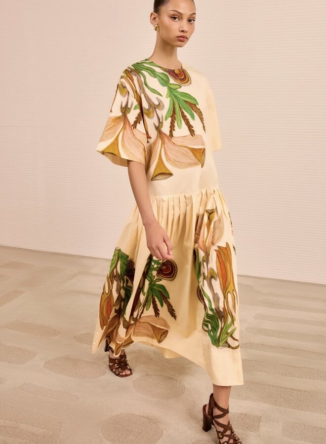 Ulla Johnson- Aniline Drop Waist Cotton Dress- Inner Nature