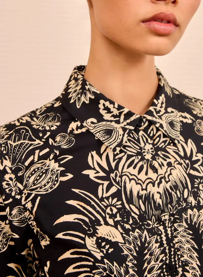 Ulla Johnson- Taliah Long Sleeve Mini Dress - Noir Flora