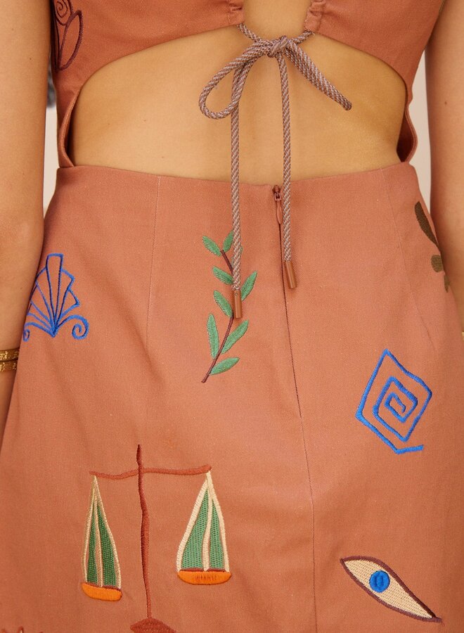 Alemais- DUSTY EMBROIDERED MINI DRESS