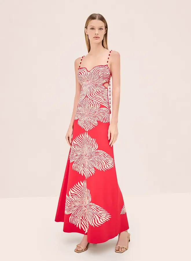 Alexis- Rayana Midi Dress- Red Bloom