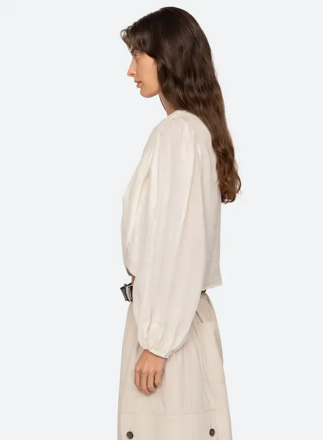 Sea New York- SOLENE SOLID L/SLV TOP- Cream