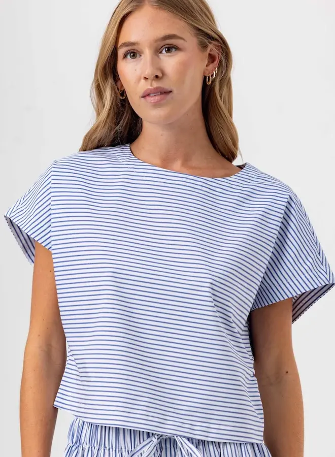 Sundays- Stripe Esme Top- NAVBS