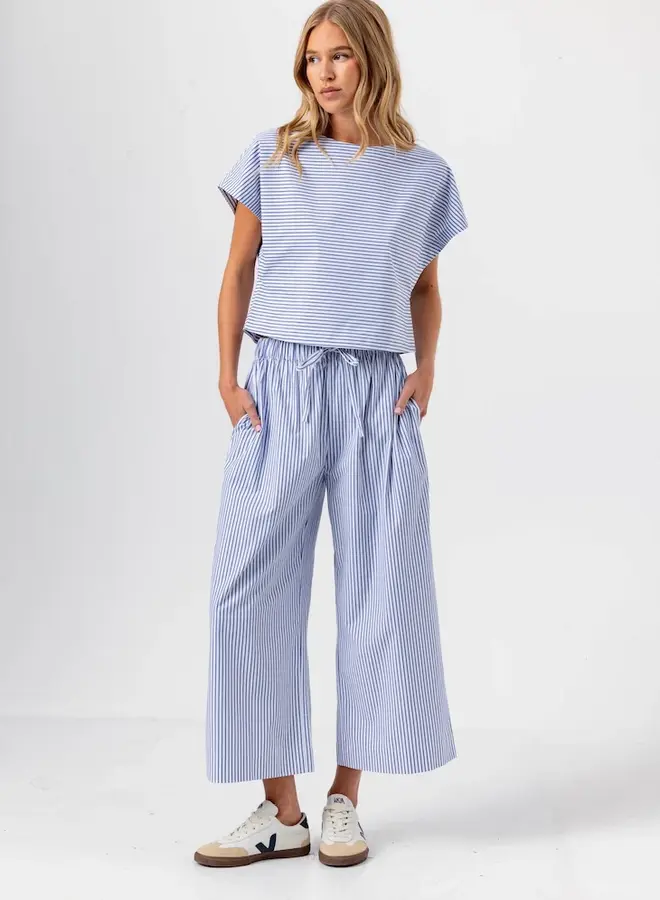 Sundays- Stripe Esme Top- NAVBS