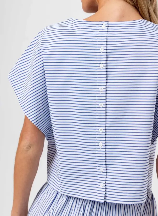 Sundays- Stripe Esme Top- NAVBS