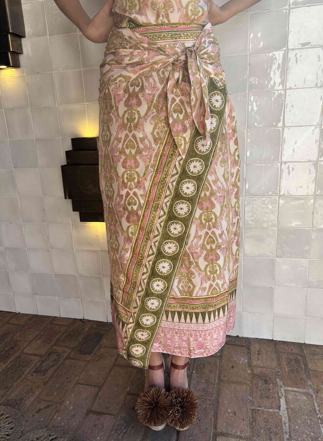 Maria Cher- Delancey Claire Midi Skirt- Pink Vibes