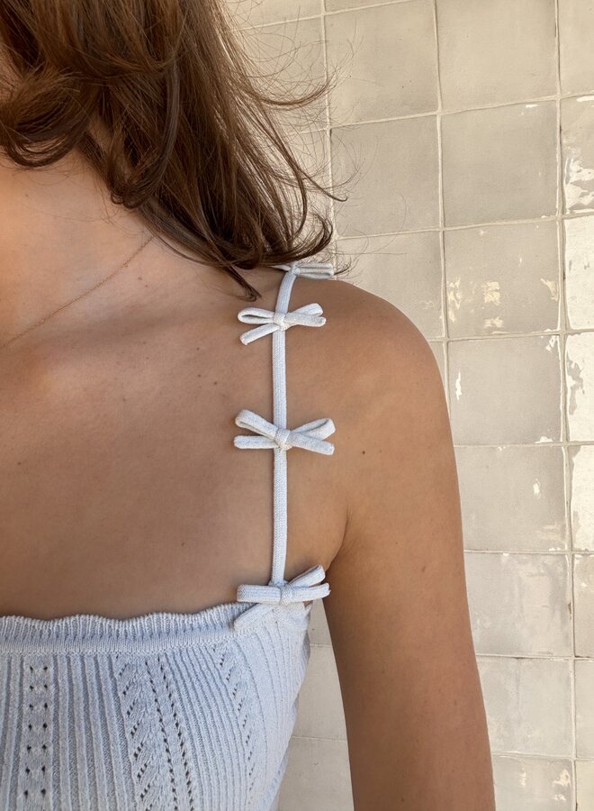 Love Shack Fancy- Garrett Top- Icicle Blue