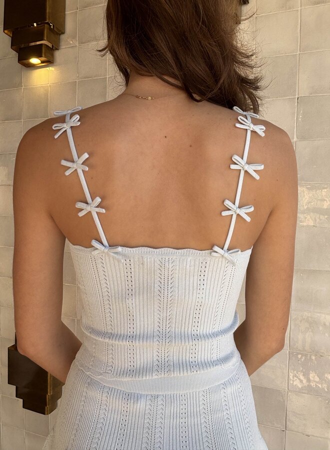 Love Shack Fancy- Garrett Top- Icicle Blue