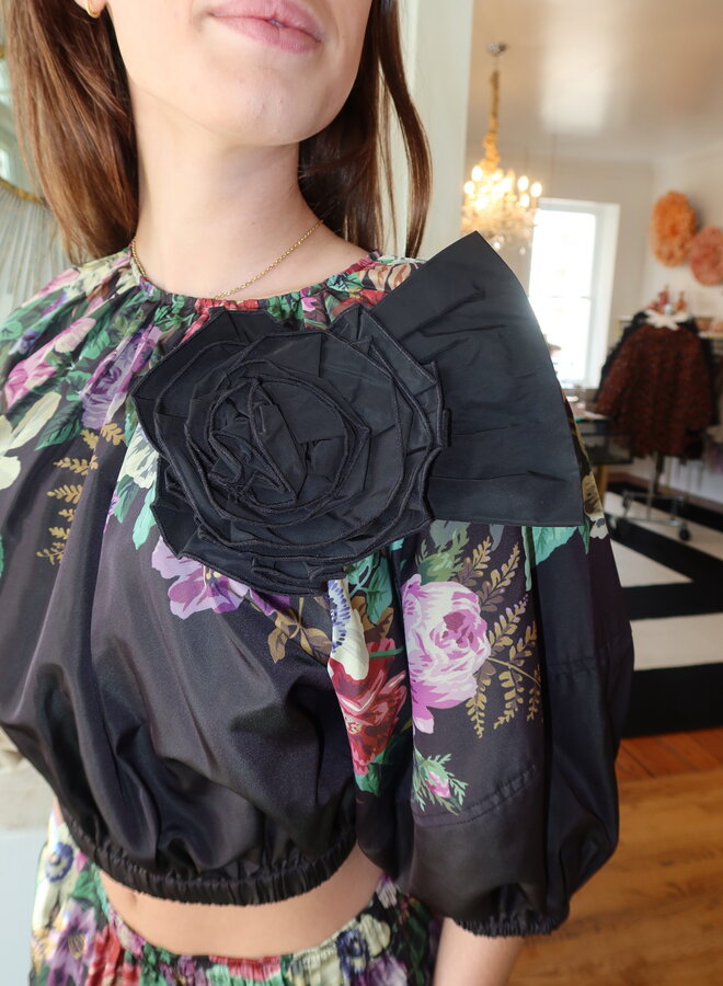 Sea New York- VIKTORIA PRINT BUBBLE CROPPED TOP- Multi