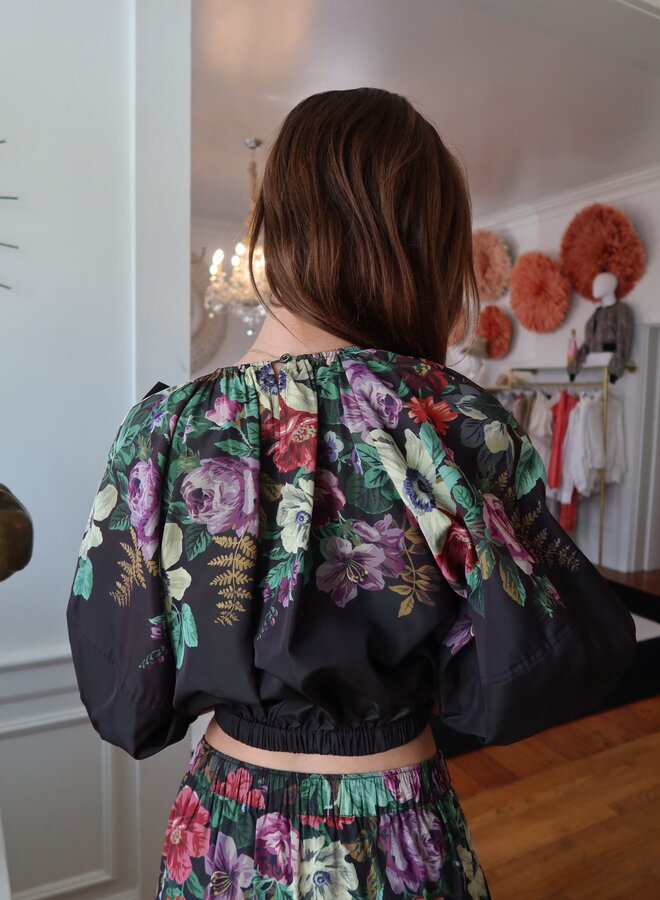 Sea New York- VIKTORIA PRINT BUBBLE CROPPED TOP- Multi