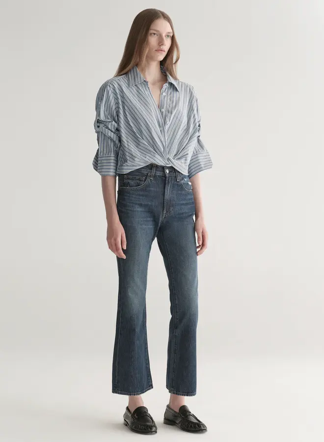 A.L.C.- Leo Top- White/Steel Blue