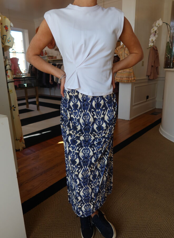 Maria Cher- Delancey Susanne Midi Skirt- Blue Vibes