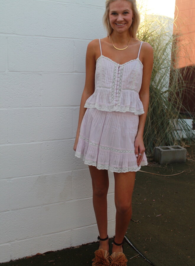 Love Shack Fancy- Aleni Top- Orchid Ice