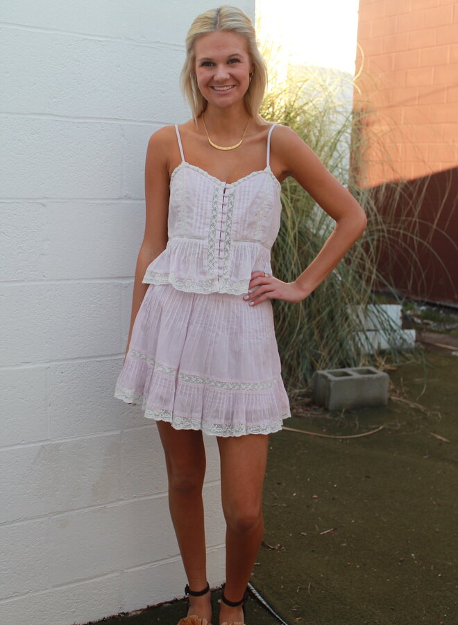 Love Shack Fancy- Aleni Top- Orchid Ice