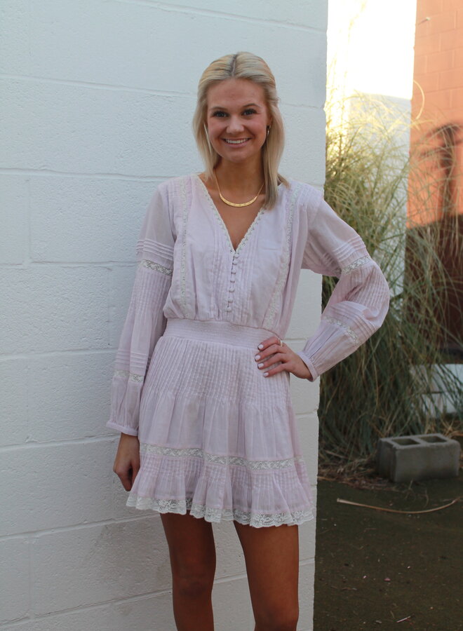 Love Shack Fancy- Winfrey Dress- Orchid Ice