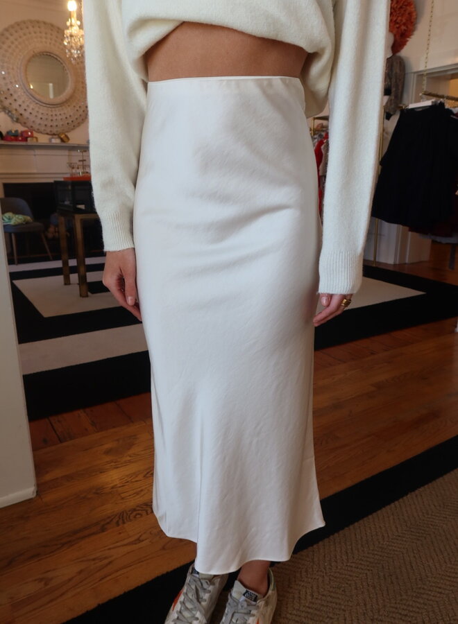 Saint Art- Talia Charmeuse Maxi Skirt- Ivory