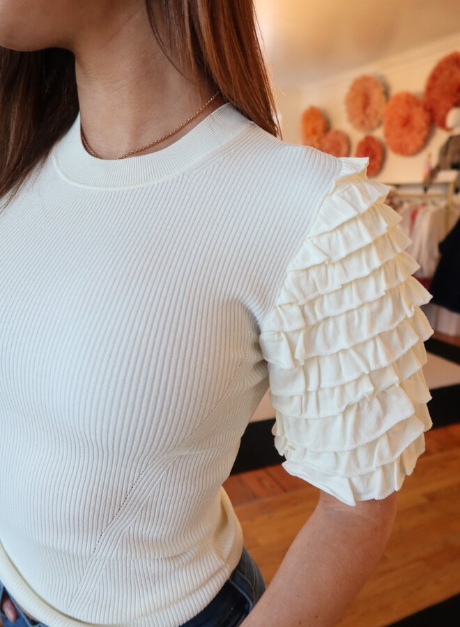 Ulla Johnson- Kassia Puff Sleeve Top- Cowrie